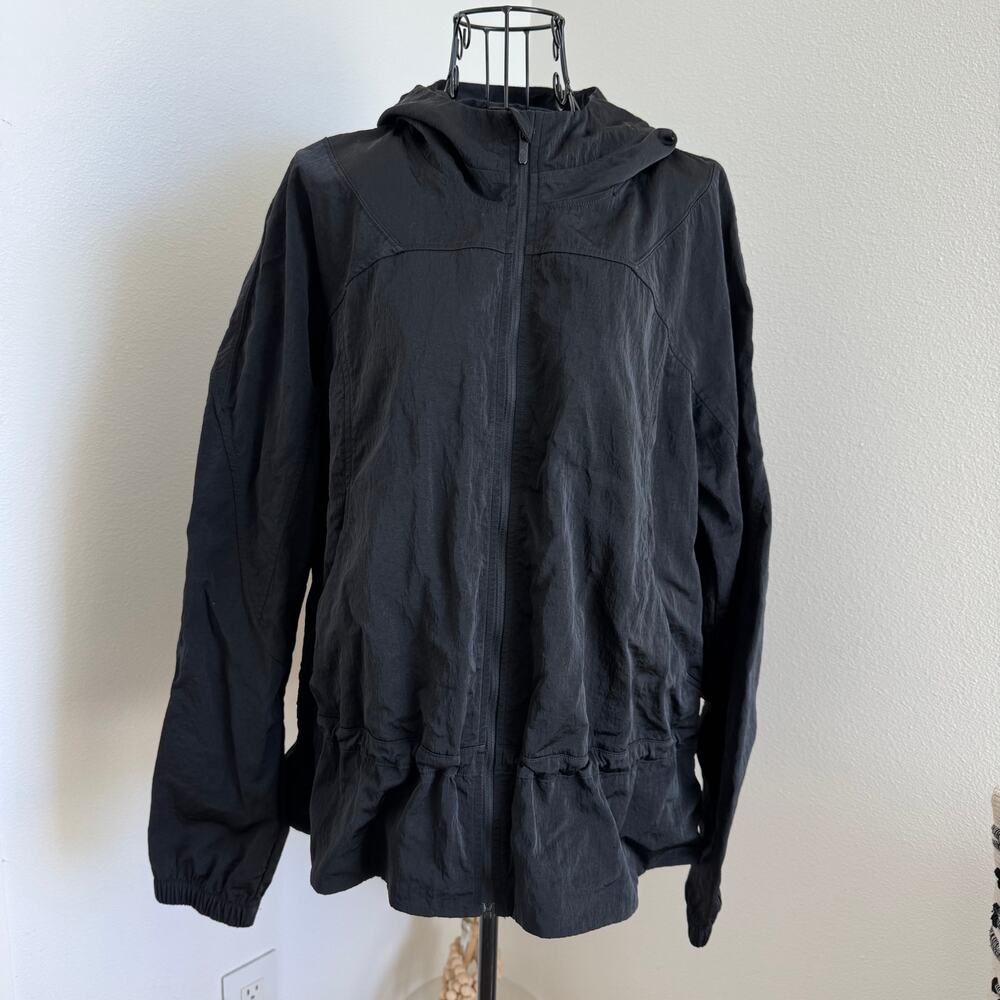 Lululemon Ready to Go Jacket Black Water Repellent Hooded Athletic Gym Travel